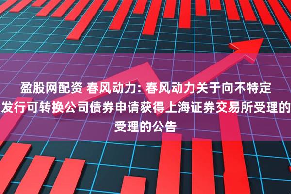 盈股网配资 春风动力: 春风动力关于向不特定对象发行可转换公司债券申请获得上海证券交易所受理的公告